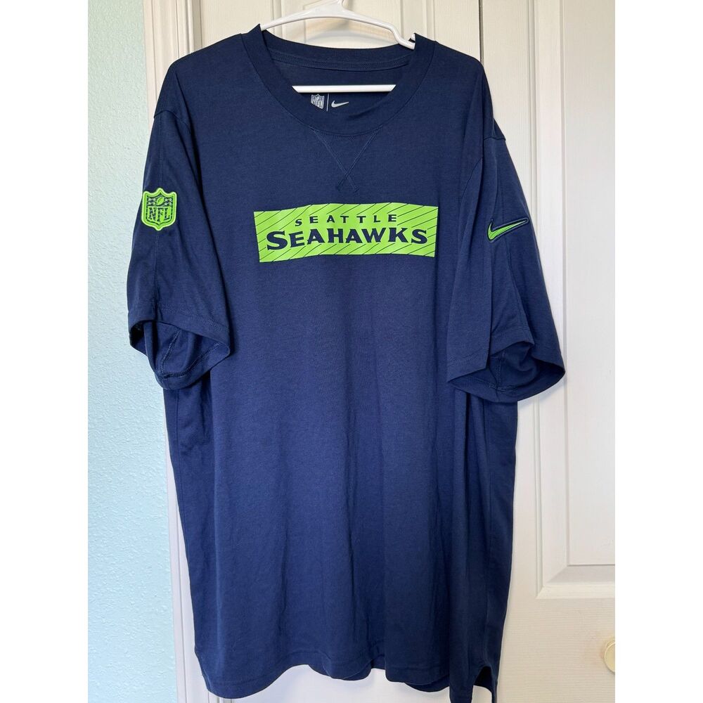 Nike Men's College Navy Seattle Seahawks Sideline Player Performance T-Shirt XXL - Picture 3 of 8